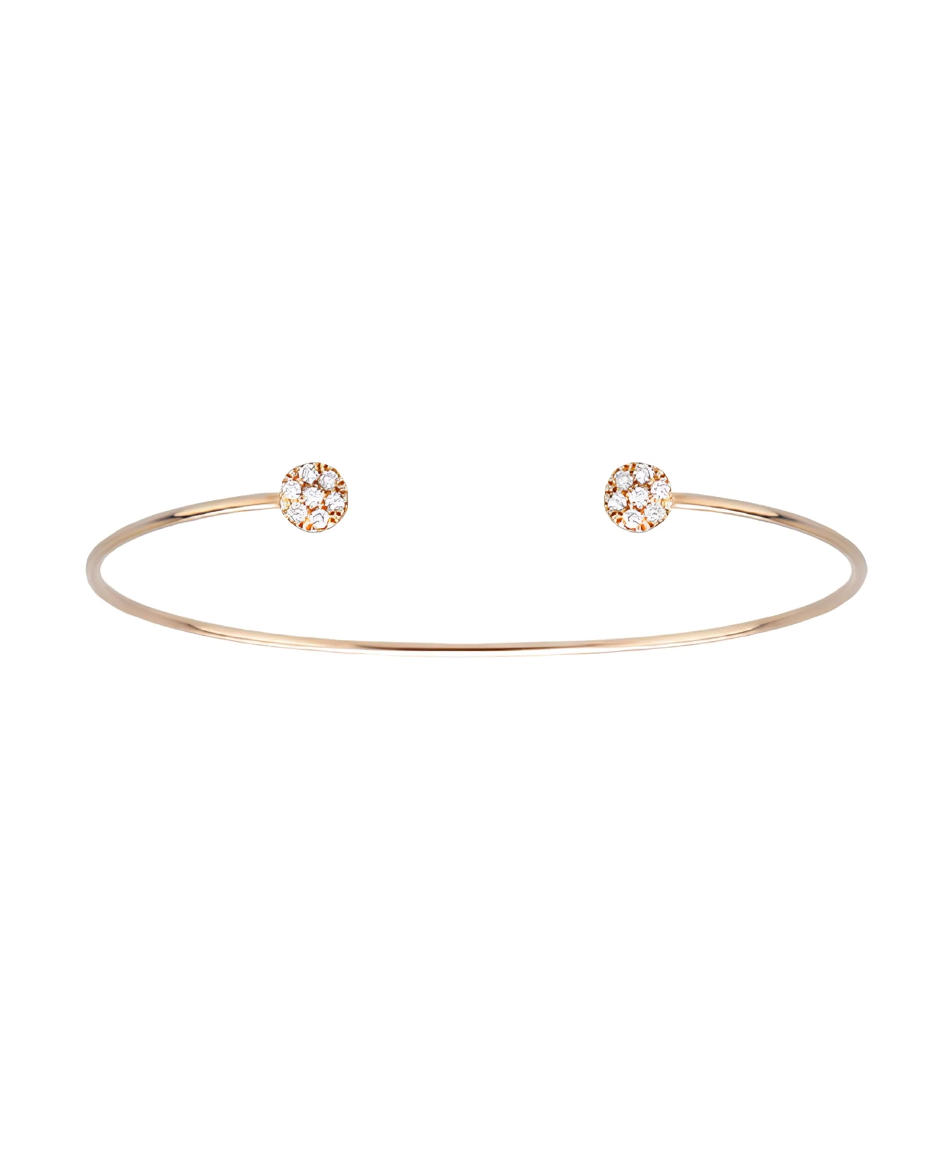 Pulsera Rígida Gold&Roses Rosetones Pavés Oro Rosa y Diamantes | GR-141.3