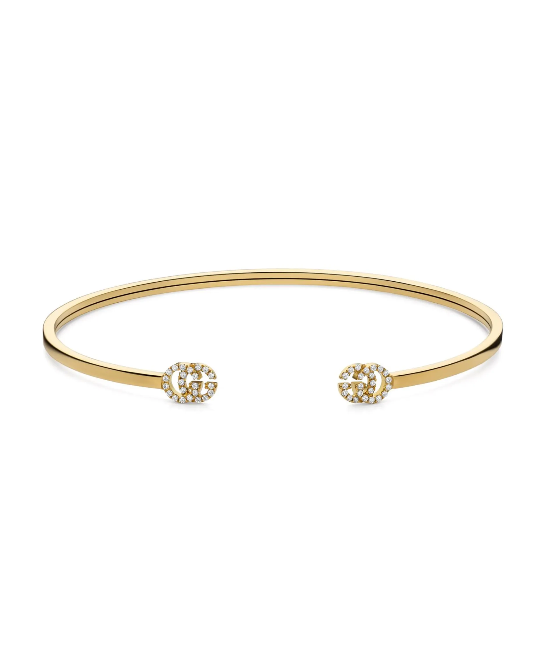 Pulsera Rígida Gucci GG Running Oro Amarillo y Diamantes | YBA481662001017