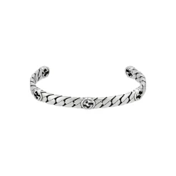 Pulsera Rígida Gucci Interlocking Plata | YBA661526001017
