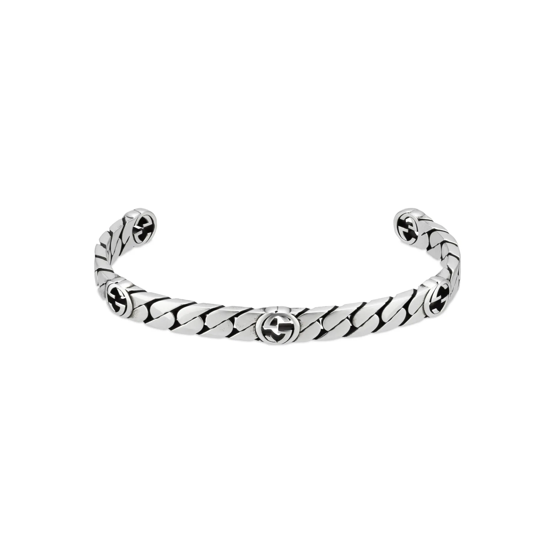 Pulsera Rígida Gucci Interlocking Plata | YBA661526001017