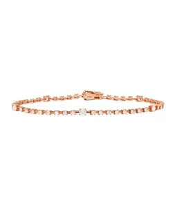Pulsera Rivière con Diamantes Irregular 1,60 cts en Oro Rosa