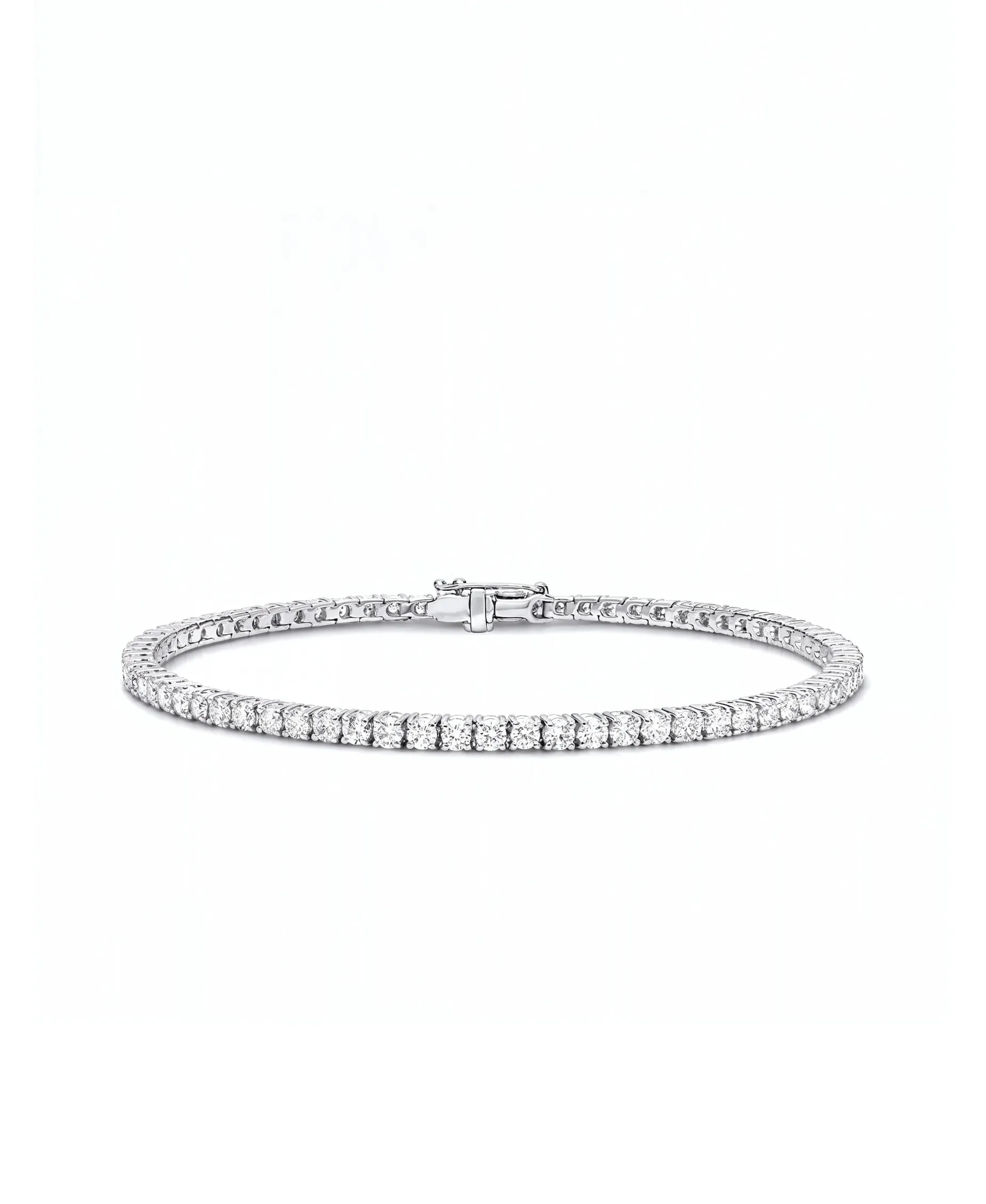 Pulsera Rivière con Diamantes 3,50 cts en Oro Blanco