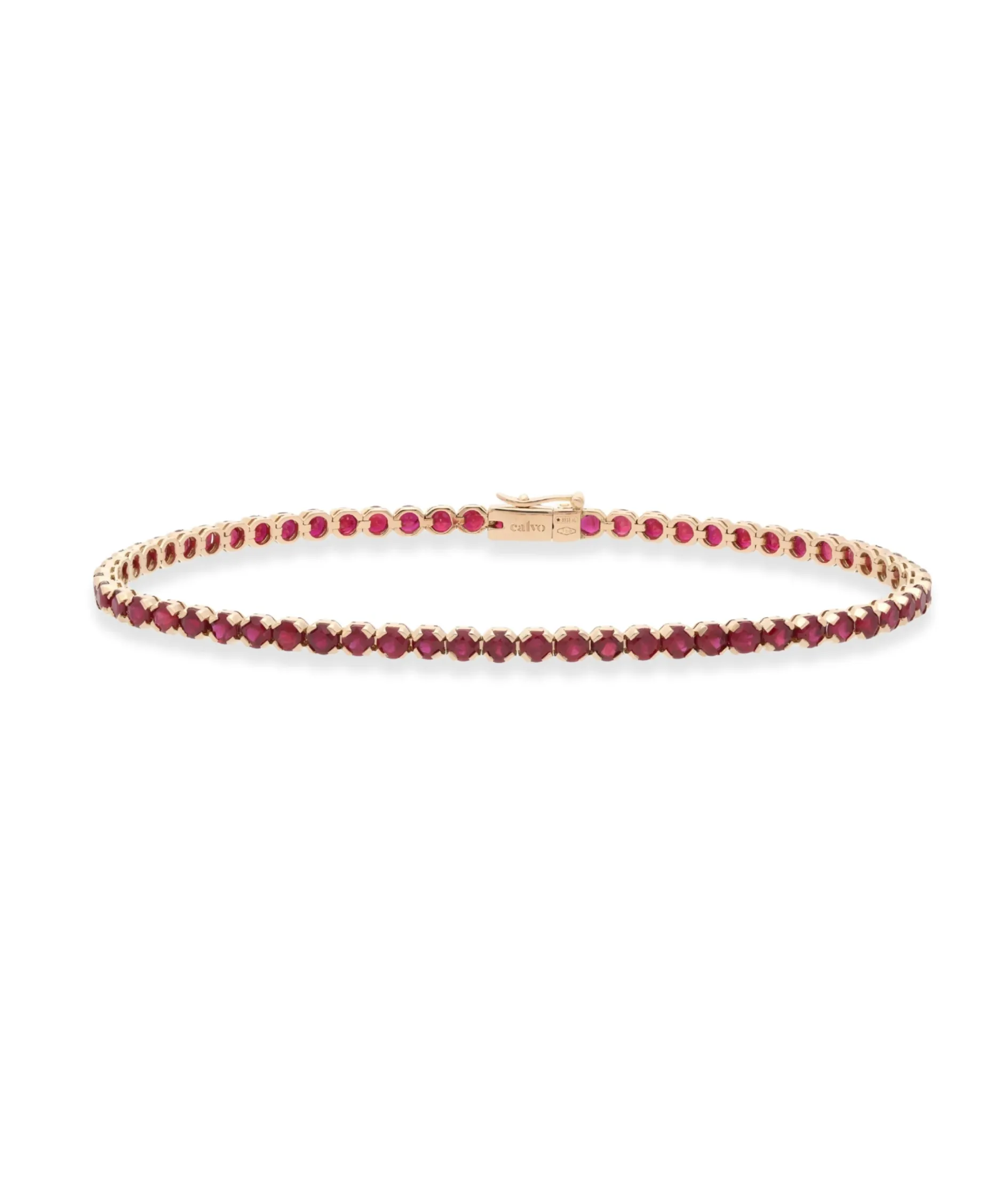 Pulsera Rivière con Rubíes 4,80 cts en Oro Rosa
