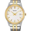 Seiko Neo Classic Cuarzo Blanco Acero Bicolor 40 mm | SUR402P1
