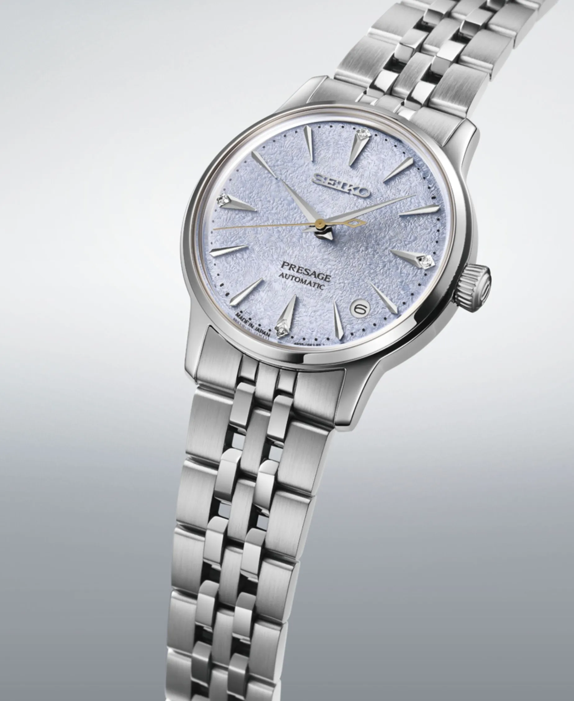 Seiko Presage Cocktail Time Automático Diamantes Azul Acero 34 mm | SRPL61J1