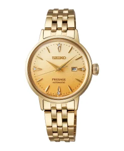 Seiko Presage Cocktail Time Eggnog Automático Diamantes Dorado 30,3 mm | SRE018J1
