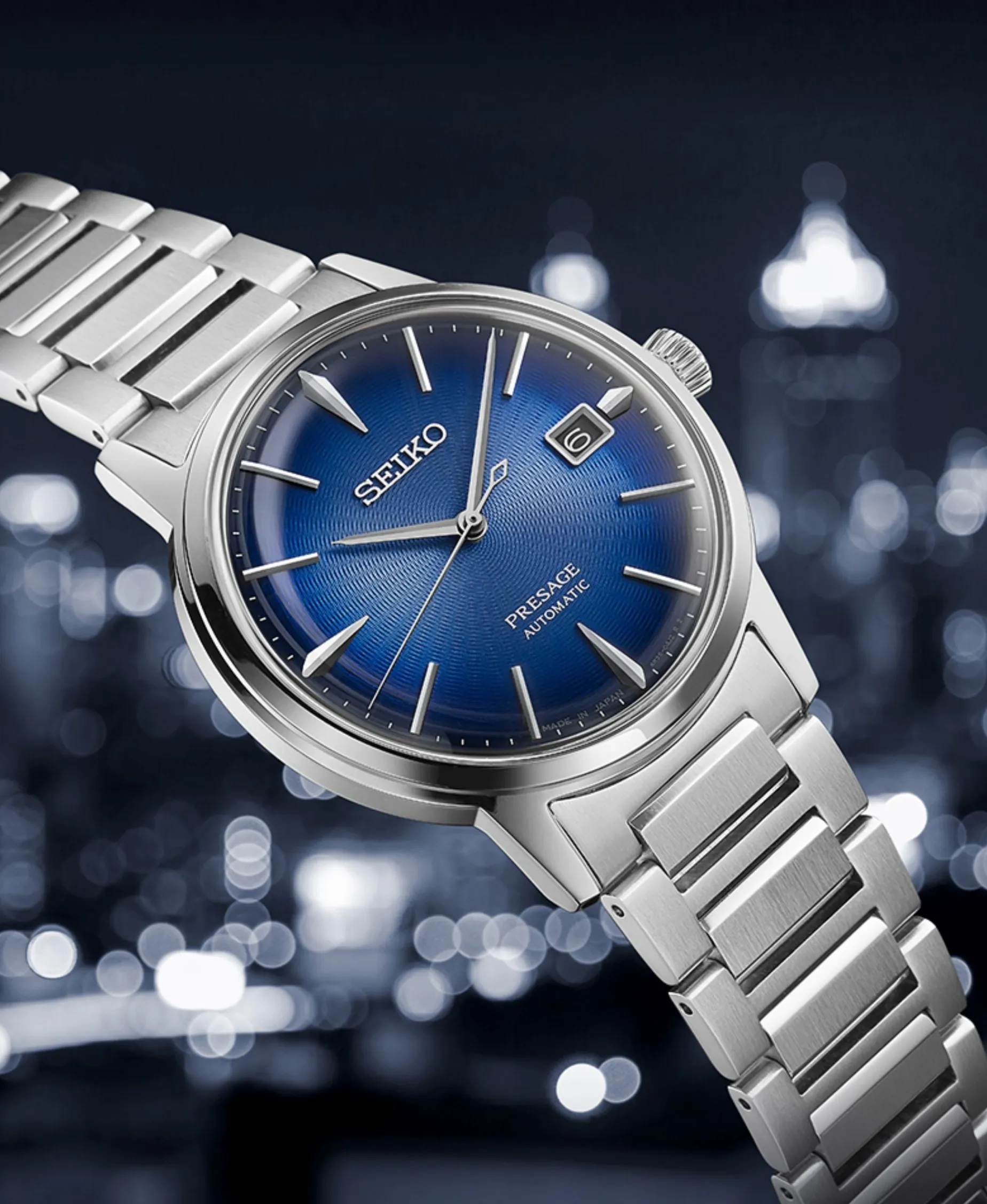 Seiko Presage Cocktail Time The Aviation Automático Azul Acero 39,5 mm | SRPJ13J1