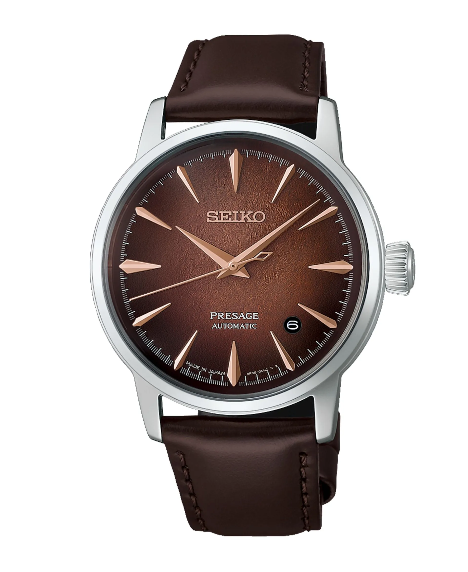 Seiko Presage Cocktail Time Whiskey Mist Automático Marrón Acero 38,5 mm | HCB003J1
