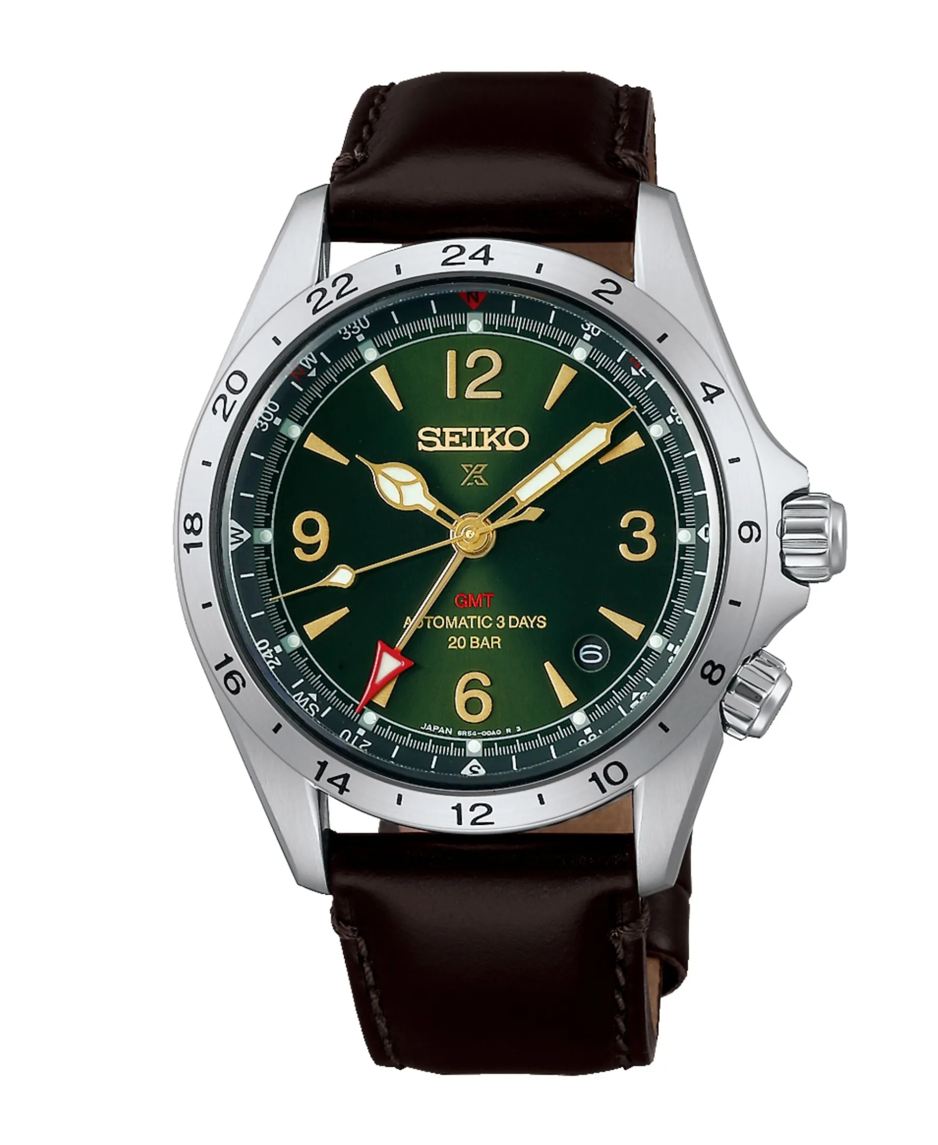 Seiko Prospex Alpinist Mechanical GMT Verde Acero 39,5 mm | HBC007J1
