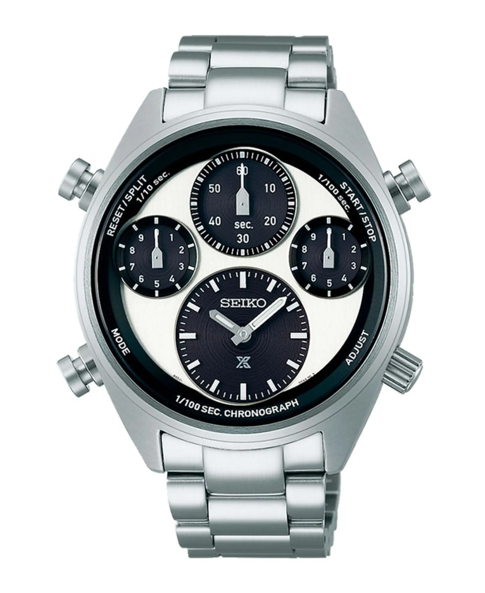 Seiko Prospex Speedtimer Cronógrafo Solar Panda Blanco Acero 42 mm | SFJ001P1