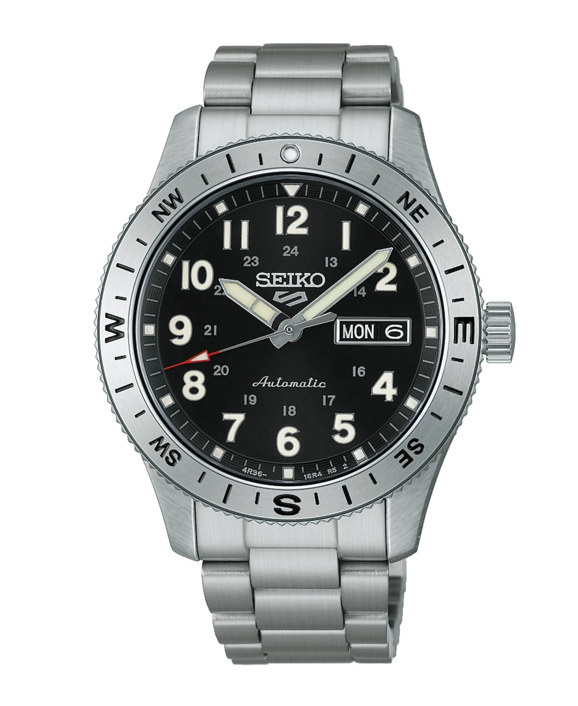 Seiko 5 Sports Field Automático Brújula Negro Acero 41 mm | HDB006
