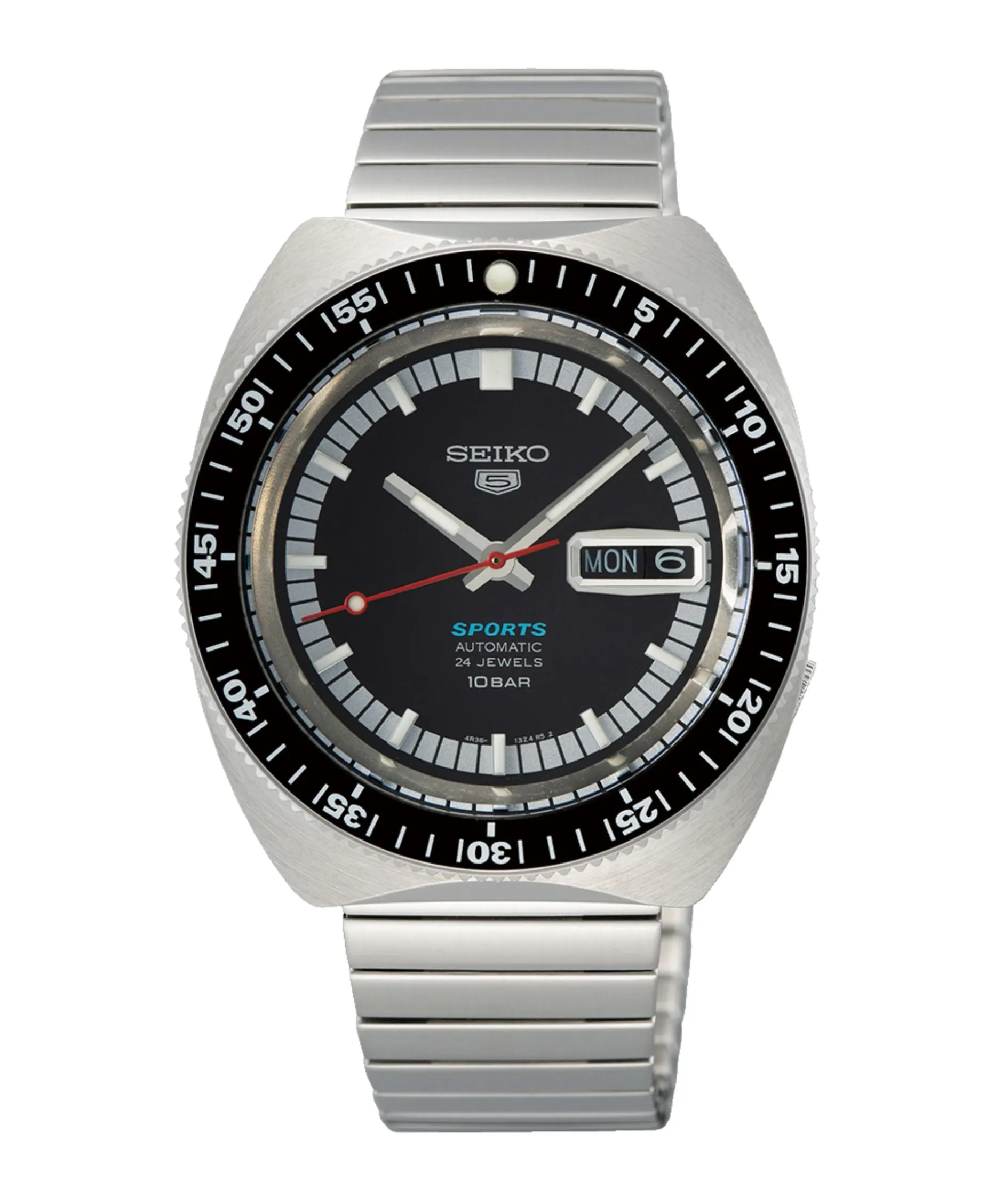 Seiko 5 Sports 55th Anniversary Automático Edición Limitada Negro Acero 39,5 mm | SRPK17K1