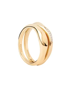 Set de Anillos PDPAOLA Onda Plata Baño Oro | AN01-C21