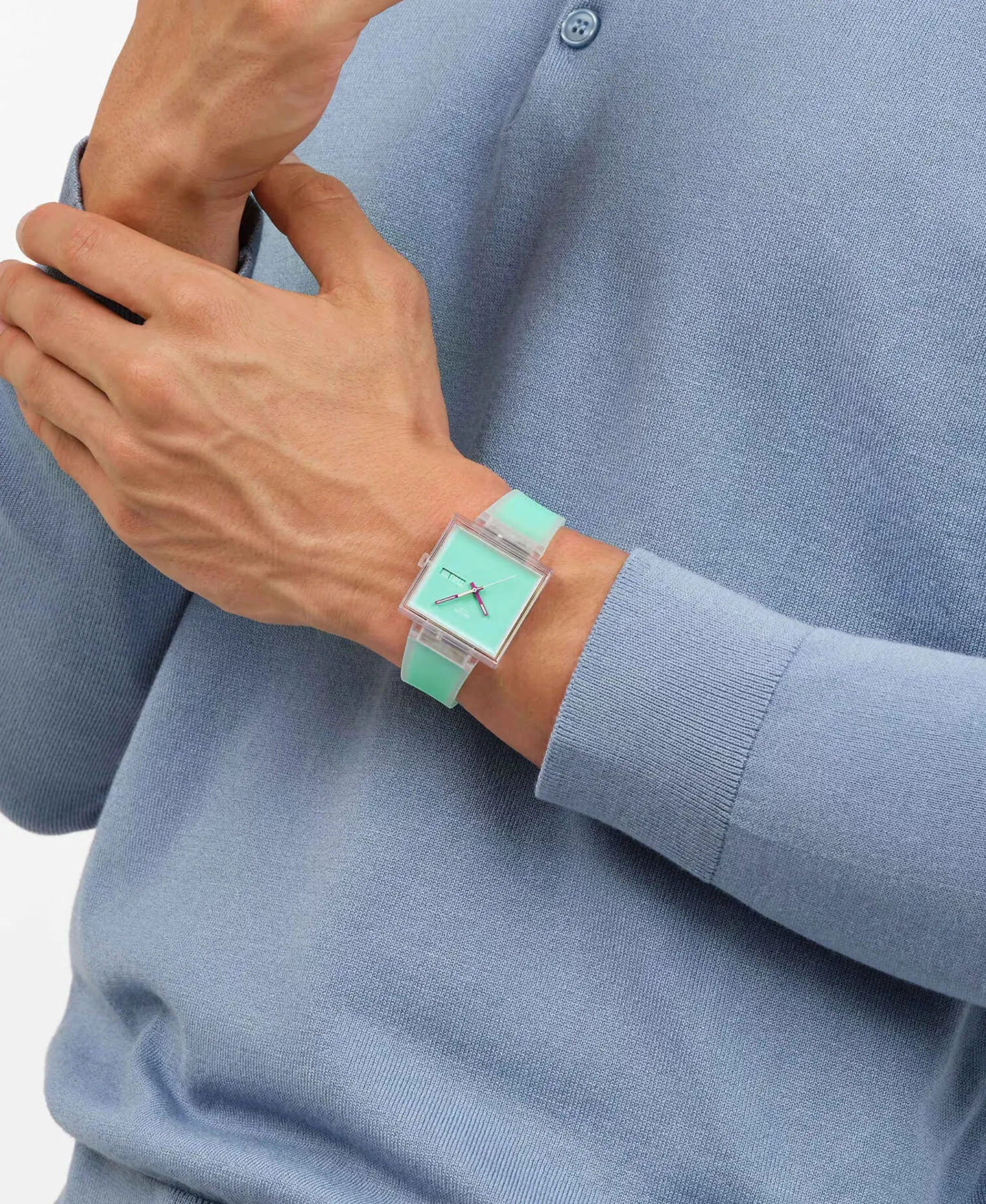Swatch What If See Thru Mint 41,80 mm | SO38K702