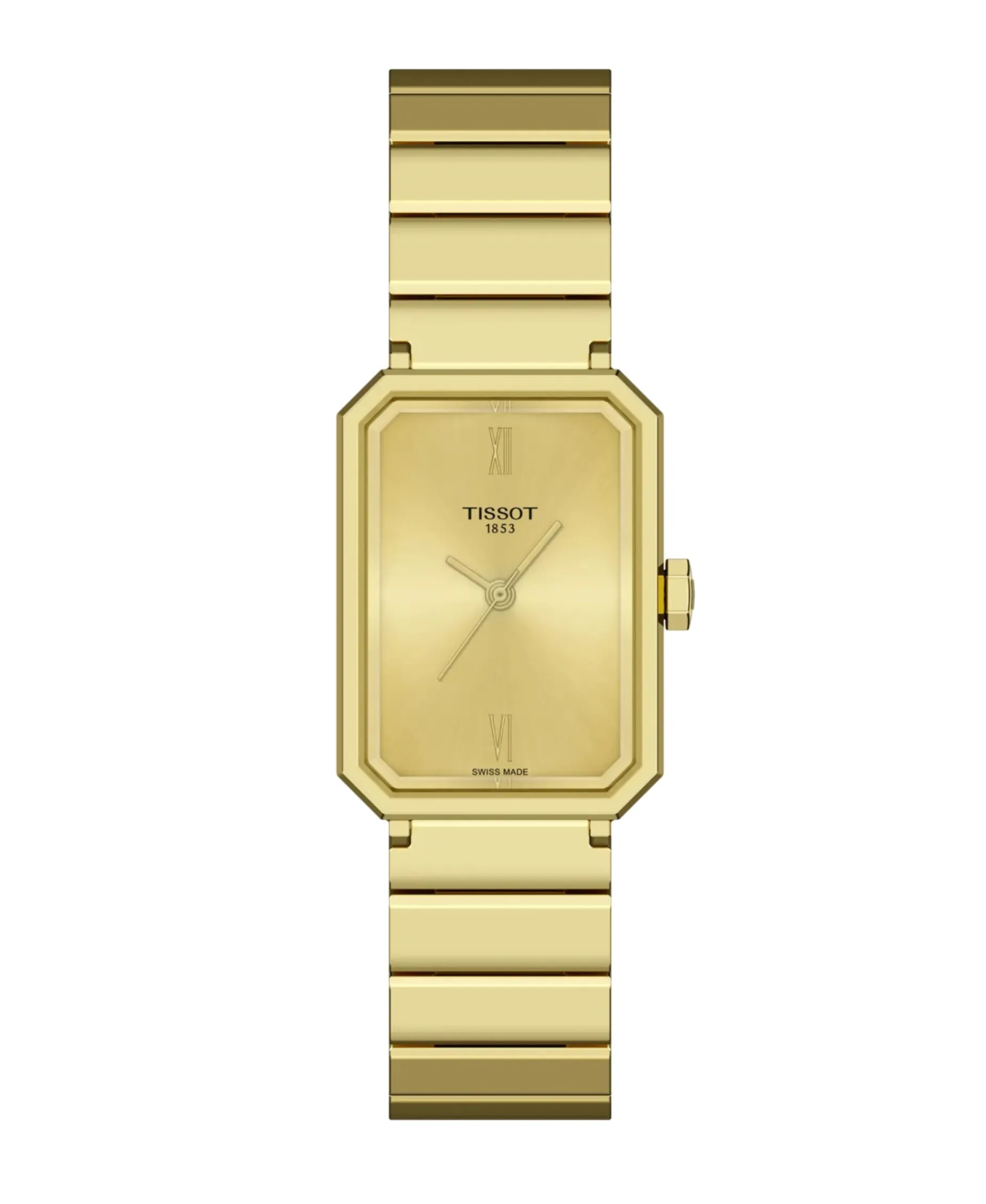 TISSOT SRV 30 mm Rectangular PVD Oro Amarillo | T160.110.33.023.00